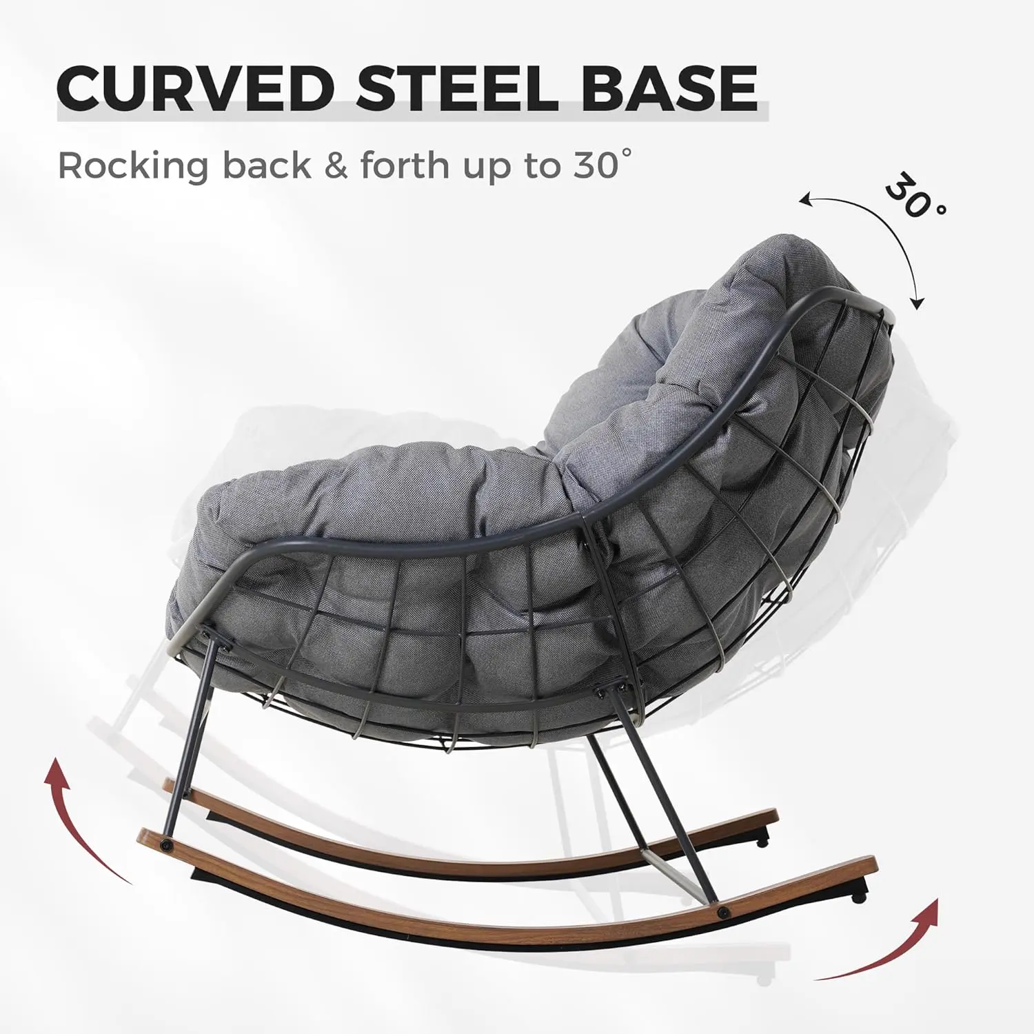 Oversized cushioned rocking chair — image 6